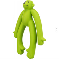 Jouet pour chien en caoutchouc souple écologique en forme de singe aux longues pattes, jouet qui couine, jouet agressif pour chien
