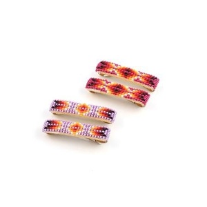 Pasador de pelo con cuentas hecho a mano con cuentas brillantes y base de tela Pasador de pelo tradicional bordado con cuentas de colores - Product Image 5