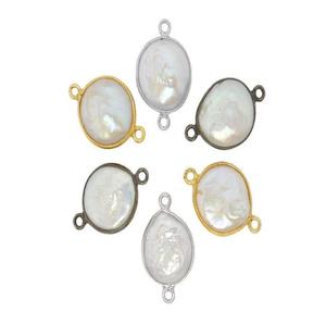 Pièce perle pierres précieuses 925 connecteurs de lunette en argent Sterling résultats de bijoux faits à la main connecteur de perles naturelles pour Bracelet collier - Product Image 3