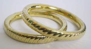 Brazalete de Cobre con Diseño Diagonal Acanalado, Hecho a Mano, de Alta Calidad y a la Moda para Mujer, Elegante Joyería Nupcial India Chapada en Oro, Estilo Étnico - Product Image 6