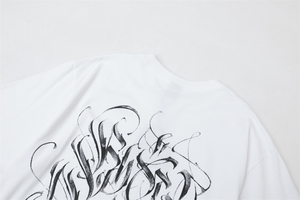 เสื้อเชิ้ตแขนสั้นทรงหลวม280ก. สำหรับผู้ชายผ้าฝ้ายลายตัวอักษรแฟนซีคุณภาพสูง - Product Image 5