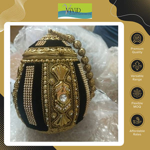 Bolsos de mano de noche con cuentas metálicas de diseño moderno y lujoso para bodas, origen India, precio al por mayor - Product Image 2