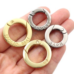 广州工厂锌合金定制刻字小扁圆环钥匙扣扣环 - Product Image 2
