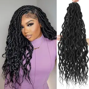 X-Tress Goddess Wavy Locs Cheveux au crochet en fibre synthétique haute température résistante à la chaleur, style Passion Twist - Product Image 2