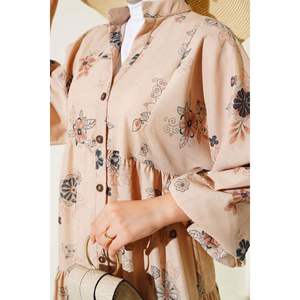 Robe de sol à demi-boutons à motif floral noir Style décontracté - Product Image 4