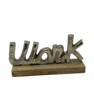 โฟกัสตกแต่งทำด้วยมือด้วยฐานไม้อลูมิเนียมและไม้ทองเหลืองหยาบและตกแต่งโต๊ะสีธรรมชาติ - Product Image 4