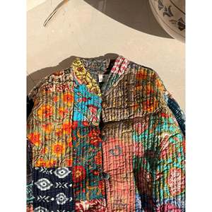 Indian Patchworked Quilted <b>Jacket</b> 1 1 Satin Fabric <b>Leather</b> Shell Linen Cotton Polyester <b>Blazer</b> Stripe for Spring Autumn Winter - Product Image 6