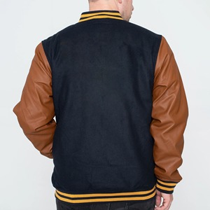 Blouson d'hiver universitaire de haute qualité sur mesure Blouson bombardier à manches en cuir avec logo personnalisé pour homme - Product Image 6