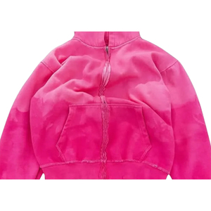 Nuevo logotipo personalizado lavado ácido sol se desvanece sólido 100% algodón peso pesado impreso ropa de calle de gran tamaño pulóver transpirable liso sudaderas con capucha - Product Image 5