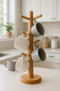 Support de rangement de cuisine japonais de qualité supérieure, support à gobelets en bois pour desserts et café - Product Image 5