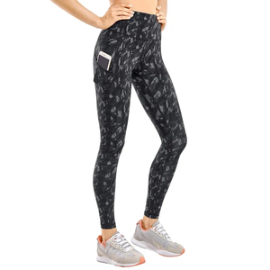 Custom Logo Winter Yoga <b>Leggings</b> Seamed Casual Side <b>Pocket</b> OEM Plain Gym Fitness Slimming Buttery Soft Breathable Anti-Bacterial - Product Image 2