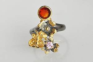 Bague de Cocktail en pierre de Quartz rose cornaline en argent Sterling 925, bijoux de mode uniques et élégants pour femmes - Product Image 3