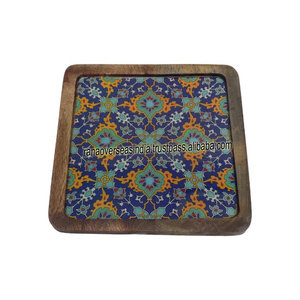 Handmade Wooden Printed Platter Fruit Snack Dry Fruit <b>Square</b> Serving Platter <b>Table</b> Decorations - Product Image 4