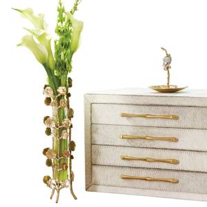 Centro de Mesa de Acero Inoxidable de Lujo para Decoración de Bodas y Fiestas, Florero Dorado y Plateado, Hecho a Mano, Moderno - Product Image 4