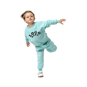 Conjunto de chándal para niños, sudadera de 2 piezas, sudadera de lana de Color sólido, Sudadera con capucha, pantalones de chándal al por mayor, chándal para niños - Product Image 1