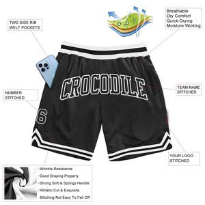 Pantalones cortos de baloncesto de malla doble lisos con estampado de aparejos personalizados para hombre y mujer - Product Image 2