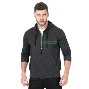 Nouveaux sweats à capuche zippés haut de gamme pour hommes, personnalisables, en polyester respirant à séchage rapide, pour l'hiver, décontractés, en tissu polaire français - Product Image 2