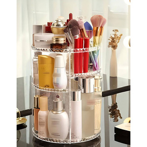 Organisateur cosmétique transparent Myrva 10-20L, conteneur de rangement rotatif pour maquillage, style élégant pour les produits de beauté - Product Image 3