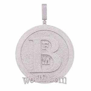 Pendentif en diamant Moissanite taille ronde pour pendentif de style Hip Hop cadeau de mariage pour homme en argent sterling 925 - Product Image 3