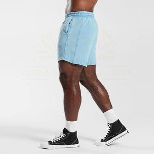 กางเกงขาสั้นเอวผูกเชือกแบบย้อมสีเอซิด ดีไซน์เฉพาะตัว สำหรับผู้ชาย ผ้าฝ้ายถัก 100% สไตล์วินเทจ สปอร์ตแวร์ สีพื้น ทรงฮิปสเตอร์ ความยาวระดับเข่า ไซส์ XS - Product Image 3