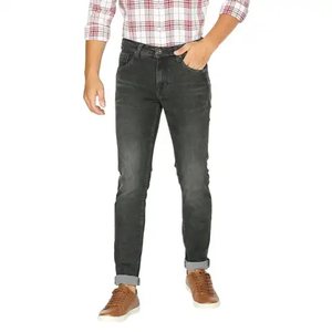 Jean déchiré à coupe droite en denim délavé de haute qualité pour hommes, pantalon Streetwear décontracté respirant pour le printemps, l'automne et l'hiver - Product Image 5