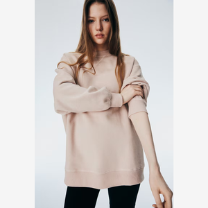 เสื้อสเวตเตอร์สวมหัวไซส์พิเศษสำหรับผู้หญิงเสื้อสเวตเตอร์แบบสวมหัวทันสมัยชุดสวมหัวทรงโอเวอร์ไซส์ไม่มีลาย - Product Image 4