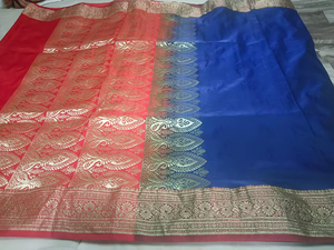 Sari de Seda Satén Suave y Lujoso, Diseño Tradicional Elegante, Adornos Delicados, Protección Solar, Secado Rápido, Ropa de Fiesta, Elegante - Product Image 3