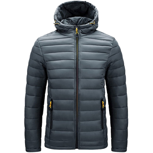 Chaqueta acolchada hecha a medida para hombre, venta al por mayor, de alta calidad, con capucha, cómoda y transpirable, de secado rápido, manga larga, cierre de cremallera - Product Image 1