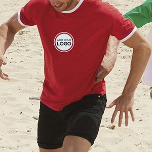 Camiseta con logotipo personalizado Ringer, Camiseta de cuello redondo y manga corta, camiseta de ajuste personalizado, Camiseta holgada de manga corta para hombre - Product Image 1