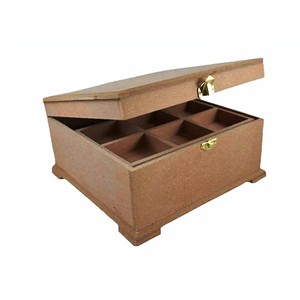 Boîte décorative Chevron en résine marron beige moderne Vente à chaud Cadeaux et artisanat Boîtes en bois Panneaux muraux fabriqués en Inde - Product Image 3