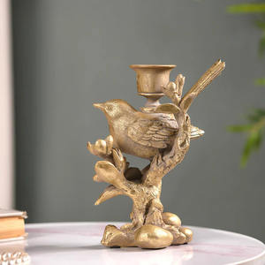 Bougeoir en métal plaqué or et laiton Bougeoir pilier de décoration intérieure unique pour Noël et les mariages Boîte emballée - Product Image 2