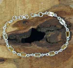 Pulsera Ajustable de Plata de Ley con Citrino, Joyería de Piedras Preciosas Hecha a Mano, Piedra de Nacimiento de Noviembre, Elegante Regalo para Mujer - Product Image 5