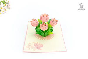 Carte de voeux en forme de fleur et d'arbre 3D Pop-Up faite à la main en papier artisanat souvenir artisanat pour la fête des mères - Product Image 2