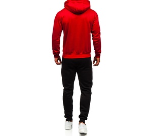 Vente en gros Sweats à capuche personnalisés Décontracté Uni Jogging Chaud Doux Survêtements Fitness Broderie Polyester Survêtements Ensembles pour Hommes - Product Image 4