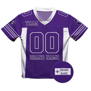 Maillot de football américain col en V personnalisé maillots d'équipe bon marché brodé cousu imprimé grande taille Option plaine maille conception courte - Product Image 3