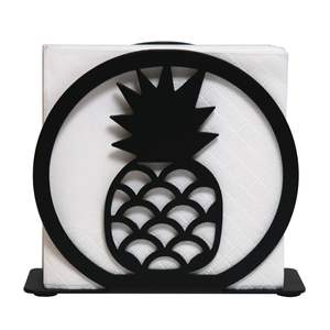 Porte-serviettes et distributeur de mouchoirs en métal noir en forme d'ananas pour la table de cuisine, le restaurant, le bar - Design moderne - Product Image 1