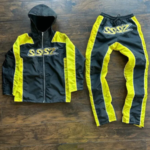 OEM Custom LOGO Plus Size Stripe Sweatpants Nylon Stacked <b>Joggers</b> Streetwear Straight Outdoor Unisex Polyester Nylon Tracksuit - Product Image 6