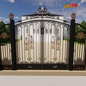 Porte en métal robuste avec style en fer forgé, cadre durable et installation lisse pour le jardin ou l'allée - Product Image 3