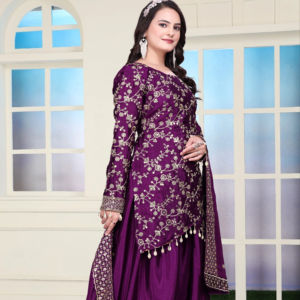 Hermoso traje Sharara con trabajo bordado en secuencia - Product Image 1