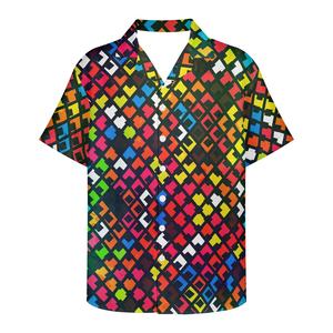 เสื้อเชิ้ตชายหาดฮาวายสำหรับผู้ชายผ้าฝ้าย100% ขนาดใหญ่พิเศษเสื้อขายโลโก้ด้านหน้าสำหรับฤดูร้อน - Product Image 3