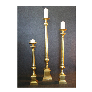 Bougeoir de pilier de bougie martelé de luxe chaud avec ensemble de 3 pour la décoration de Noël bougeoir de conception de luxe fini antique - Product Image 2