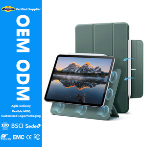 เคสแม่เหล็กแบบพับสามตอนสำหรับ iPad รุ่นบาง หนัง PU สองด้าน ปิด-เปิดอัตโนมัติ ป้องกันการกระแทก - Product Image 1
