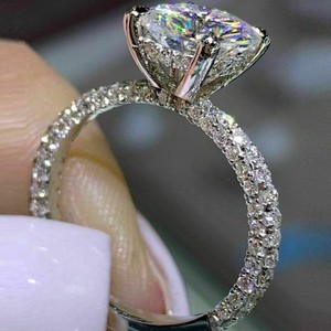 IGI Certified VVS Moissanite <b>Fine</b> <b>Rings</b> 2025 <b>Fine</b> Jewelry Original Eternity Wedding Round Cut Diamond <b>Ring</b> for Women - Product Image 4