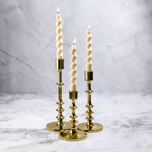 Gold Candle Holder Timeless Design for Ambient <b>Lighting</b> Sleek Gold Candle Holder Add a Touch of Glamour to Your <b>Space</b> - Product Image 4
