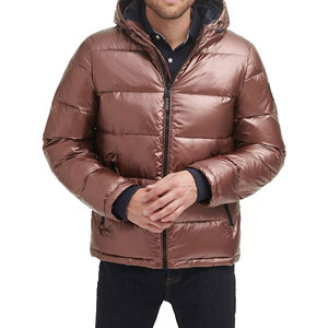 Chaqueta acolchada elegante informal para hombre para otoño e invierno suave y cálida con cuello levantado, cierre de cremallera ligero para clima frío - Product Image 5