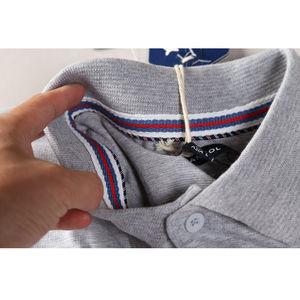 เสื้อโปโลสำหรับผู้ชายเสื้อคอโปโลผ้าคอตตอนลายนูนปักโลโก้ - Product Image 3