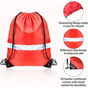 Sac à dos de sport en polyester lavable avec cordon de serrage Grands mini sacs cadeaux en plastique Emballage écologique avec cordon de serrage - Product Image 5