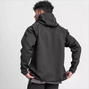 Nouveau Style Streetwear mode 100% coton épais Logo personnalisé surdimensionné épaule tombante fermeture éclair sweats à capuche hommes - Product Image 3