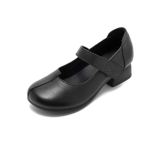 <span class=keywords><strong>Eleganti</strong></span> <span class=keywords><strong>Scarpe</strong></span> Casual da Donna in Vera Pelle Nera Stile Mary Jane con Tacco Basso, Suola Morbida e Traspirante, Comode per l'Uso Quotidiano - Product Image 2