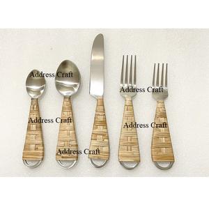 Ensemble de couverts en acier inoxydable plaqué argent de haute qualité avec poignée de vadrouille ensemble de couverts royaux faits à la main couverts en or vaisselle cuillère - Product Image 4